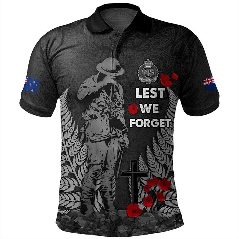 ANZAC Day Commemorative NZ Army Polo Shirt, Honor Fallen Soldiers