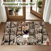 Crystal Velvet Square Rug Custom NameSabrina Carpenter Pattern Non Slip Home Floor Decor Rug