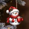 Подвеска в виде оленя Санта-Клауса, праздничная рождественская елка, подвесное украшение, акриловое мультяшное украшение в виде Санты для брелоков, сумок на окна