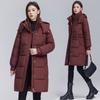 Хлопковая женская модель средней длины 2025 зима новая корейская версия свободного кроя большого размера утолщенная теплая куртка-пуховик хлопковая куртка