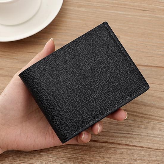 Мужской кошелек из искусственной кожи, однотонный, держатель для кредитных карт с несколькими карманами