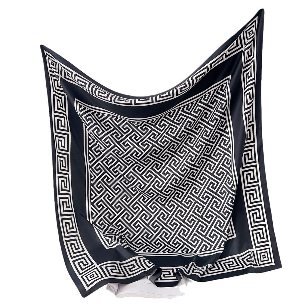 90CM Four Seasons Square Large Square Scarf Luxury Decorative Shirt Professional Headscarf Hairband Sunscreen Headscarf