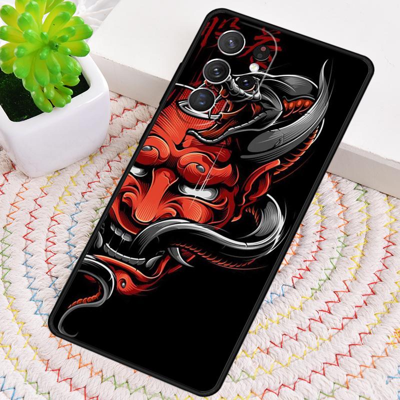 Японская маска демона Они Ханья Самурай Чехол для телефона для Samsung Galaxy note 10 pro S26 S25 S24 S23 S22 S21 Plus Ultra
