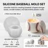 Silicone Baseball Mold For Candle Cup Storage Box DIY Gypsum Figurine Silicone Mold Durable High-Elasticity Heat Resistant