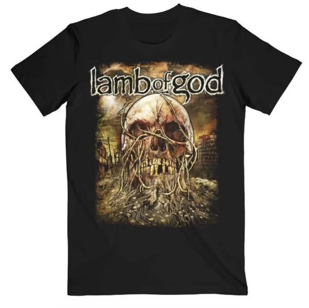 2026 Classic Heavy Metal Band Lamb Of God Band Graphic Print Tshirt Unisex Unisex Streetwear Fashion Oversized Top Summer New Tee