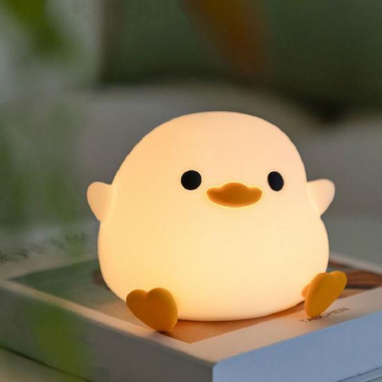 Ночник «Утка» с регулируемой яркостью, мягкое освещение, без мерцания, перезаряжаемый, очаровательный внешний вид, светодиодный прикроватный светильник с изображением утки из мультфильма