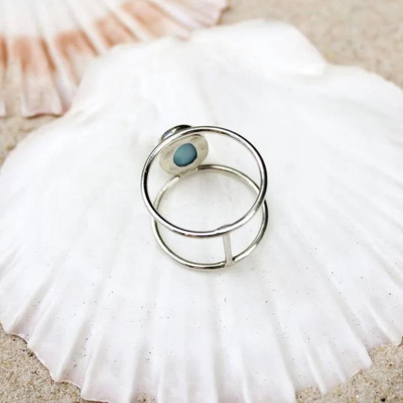 Larimar Gemstone Ring 925 Sterling Silver Solid Sky Blue Stone Statement Fashion Rings for Women's Gift Idea Gemstone Jewelry 4.98 Gms Approx