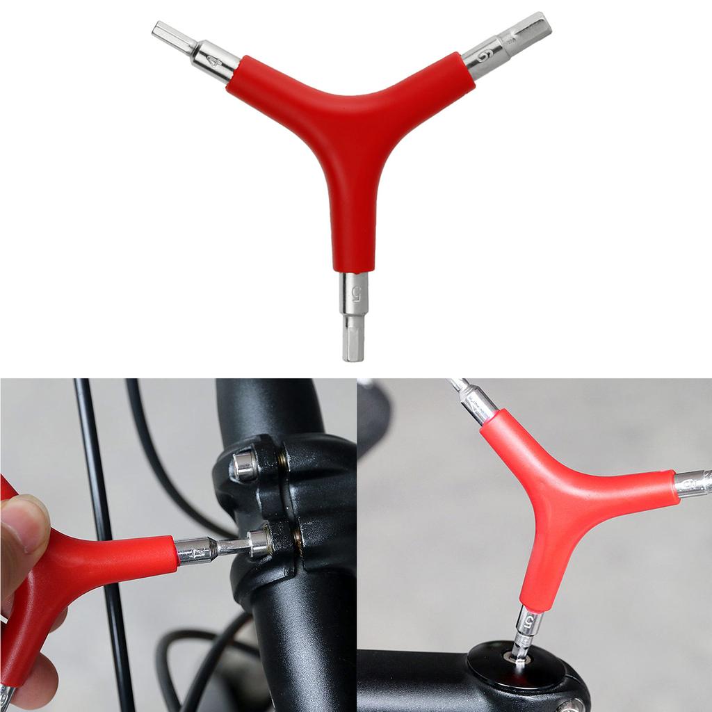 Bicycles MTB Repair Wrench Tool 4mm 5mm 6mm Allen Key Wrench Bike 3 Way Hex Wrench Spanner Cycling Mountain Bike Wrench