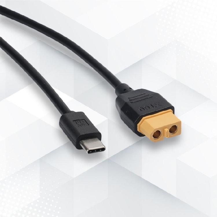 1-метровый адаптер-кабель USB C на XT60 (female) 100 Вт 20 В/5 А для быстрой зарядки дронов и модельных аккумуляторов