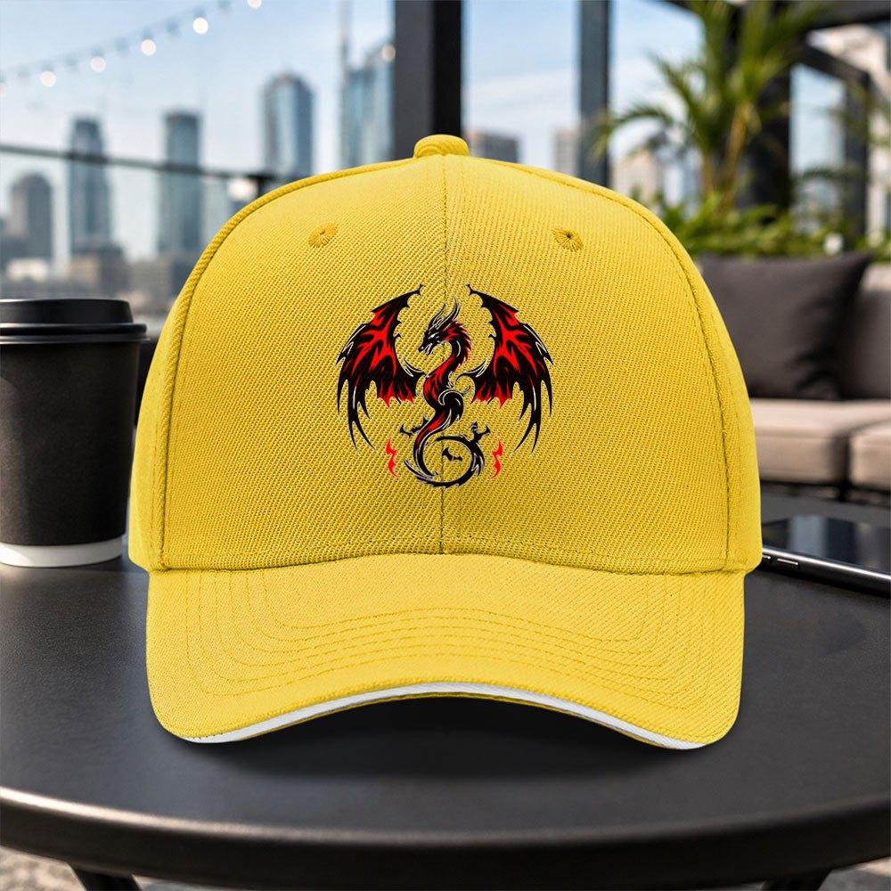 Red Black Dragon Totem Baseball Cap Unisex Adjustable Duckbill Cap Casual Lightweight Outdoor Hat Multiple Colors