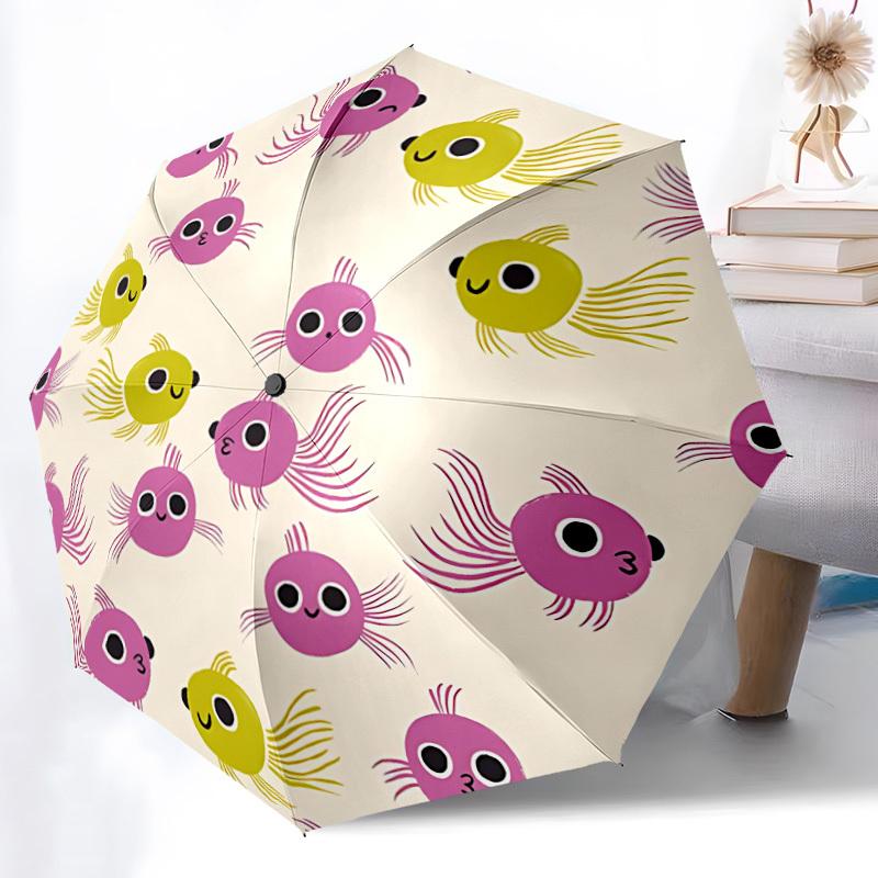 1pc Fish PatternAutomatic Open/close Folding Umbrella, Compact Portable Travel Umbrella, Perfect Birthday/Holiday, Cute Umbrella y046
