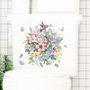 Sticker Flower Pattern Wall Decal Toilet Removable Self-adhesive Lid Sticker