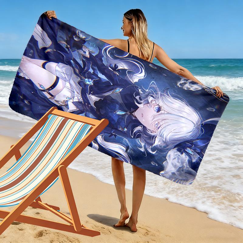 Genshin Impact Fina 2D Flat Print Beach Towel, Large Soft Quick Dry Towel for Beach Camping SwimmingSSTJ0917571