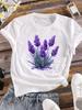(Азиатский размер) Женские футболки с цветочным принтом, милая верхняя одежда, повседневная футболка с коротким рукавом, модные женские футболки с графическим принтом