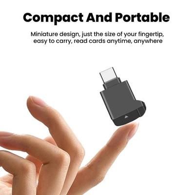 Мини-кардридер Type-C 2.0 для карт Tf Внешнее хранилище Черный Растягивающийся Для карты памяти USB C 2.0