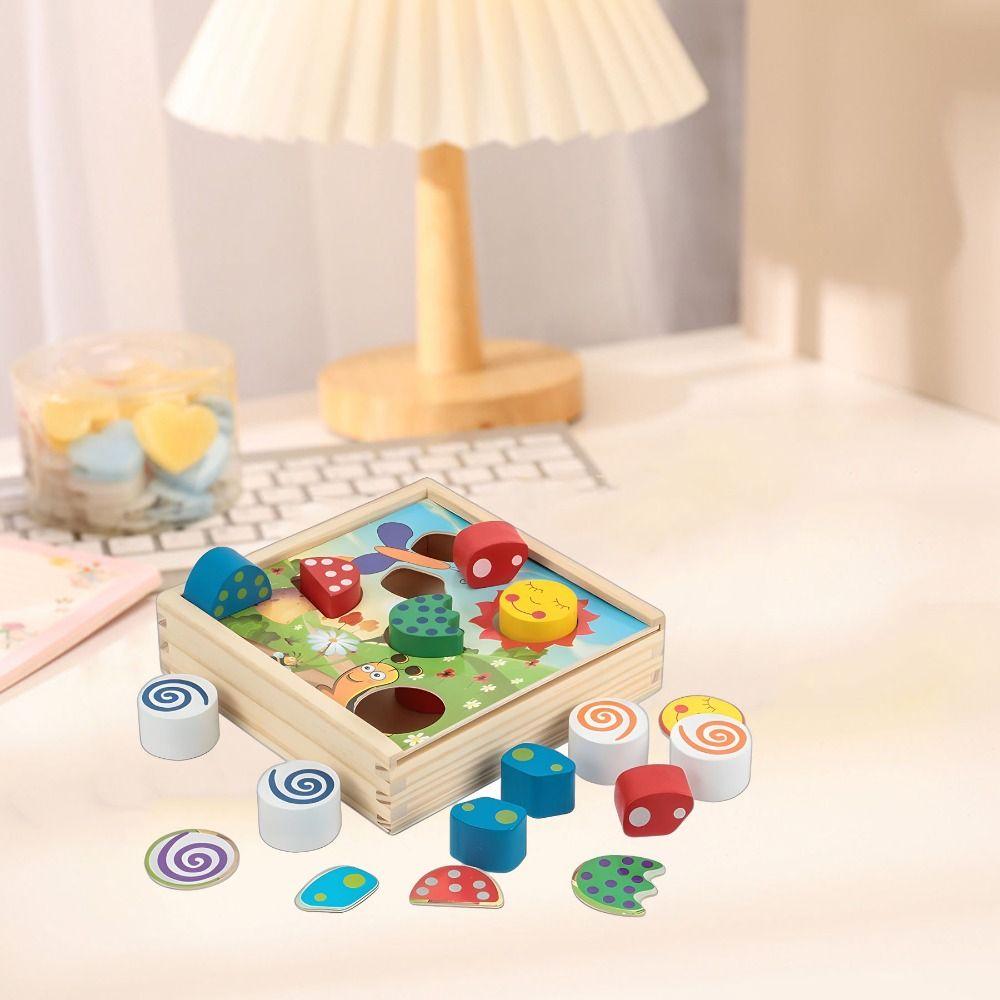 Деревянные пазлы Монтессори Игрушки Форма Цветные Подбирающие блоки Мальчики и Девочки