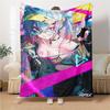 Cyberpunk Neon Future Blanket Soft Throw Blanket For Home Bedroom Bed Sofa Travel Office Solid Christmas Blanket