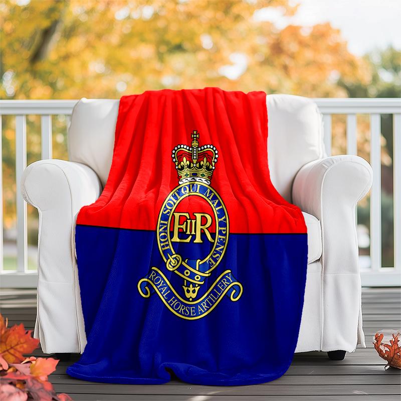 British Royal Artillery Flannel Blanket Soft All-Season Throw, Design for Camping, Car Travel, Hiking Sofa, Bed, Office Perfect Gift for Parties