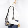 CELINE Old Celine Shoulder Bag Macadam Horse Hardware vintage Navy blue canvas/leather Women Used