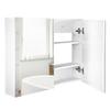 Bathroom Cabinet with Mirror, 2-Door, 3 Shelves, 80 X 15 X 60 Cm, White