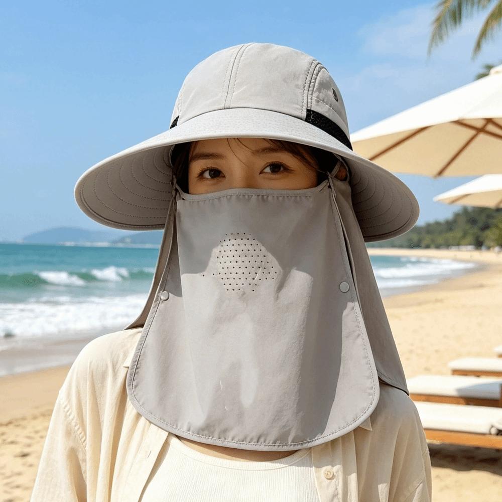 Breathable Fishing Hat Waterproof Full Face Coverage Hat Professional Neck Flap Sun Hat  Summer