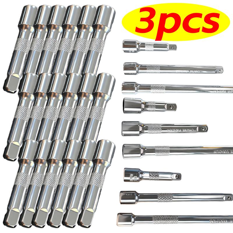 1/4“ Socket Ratchet Extension Bar Hand Tools Chrome Plated Steel Socket Ratchet Extension Bar 3pcs Car Tire Repair Hand Tools