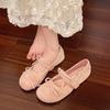 French Retro Mary Jane Shoes 2025 New Flat Bottom Round Head Bow Versatile Super Soft Single Shoes Gentle Wind
