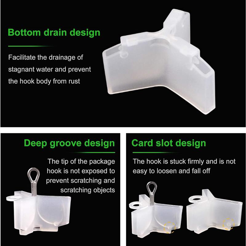 50Pcs/Lot Durable Protector Caps Fishing Out Hook Cover Safety Treble Fish Gear Lightweight Accessories with Slots Sleeves Tools