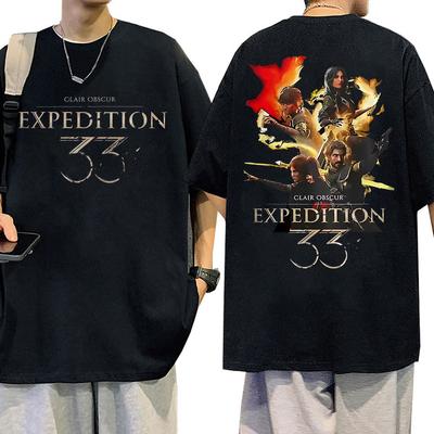 Esquie Clair Obscur Expedition 33 Графические Футболки Мужчины Женщины Одежда Мода Оверсайз Футболки Летние С Круглым Вырезом С Коротким Рукавом Футболки