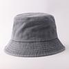 Solid color washed pure cotton bucket hat bucket large size sunshade big head circumference basin hat popular hat