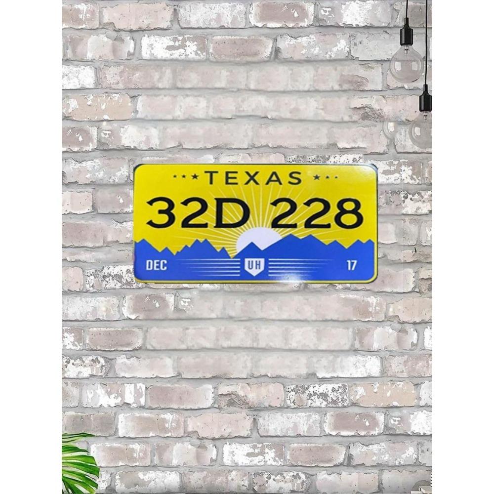 U.S. License Plate, U.S. Car License Plate, Metal, 15x30 Cm.
