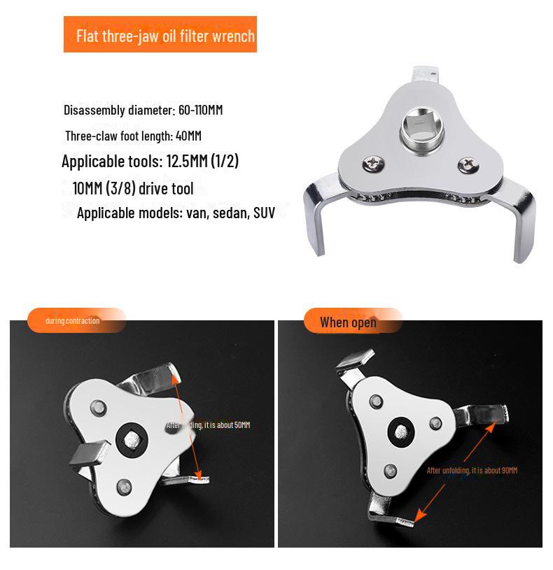 Трехзубцовый цепной ключ для масляного фильтра Green Forest