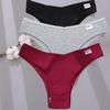 FINETOO 3Pcs Women Cotton Panties Sexy Thongs 6 Colors Underwear For Woman Low-Rise Underpant Bikini Briefs
