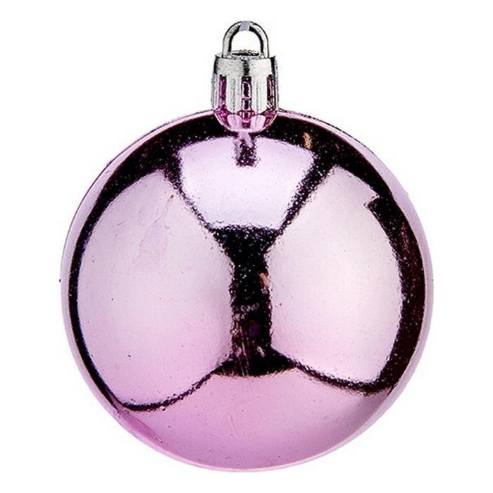 Boules de Noël - Non spécifié - Ø 6 cm - Rose - Plastique - Décoratives