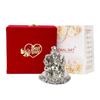 Silver Ganesh Idol Oxidized Finish with Best Wishes