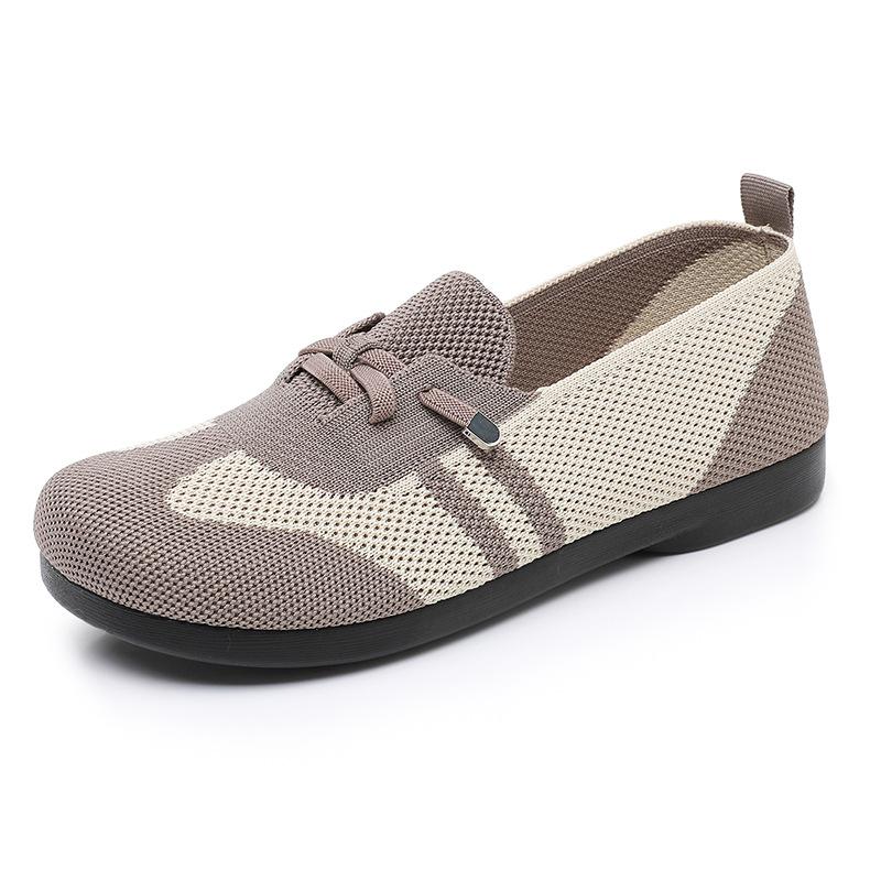 Women's Breathable Lightweight Low Heel Walking Shoes Comfort Non-Slip Daily Footwear for Elderly Moms