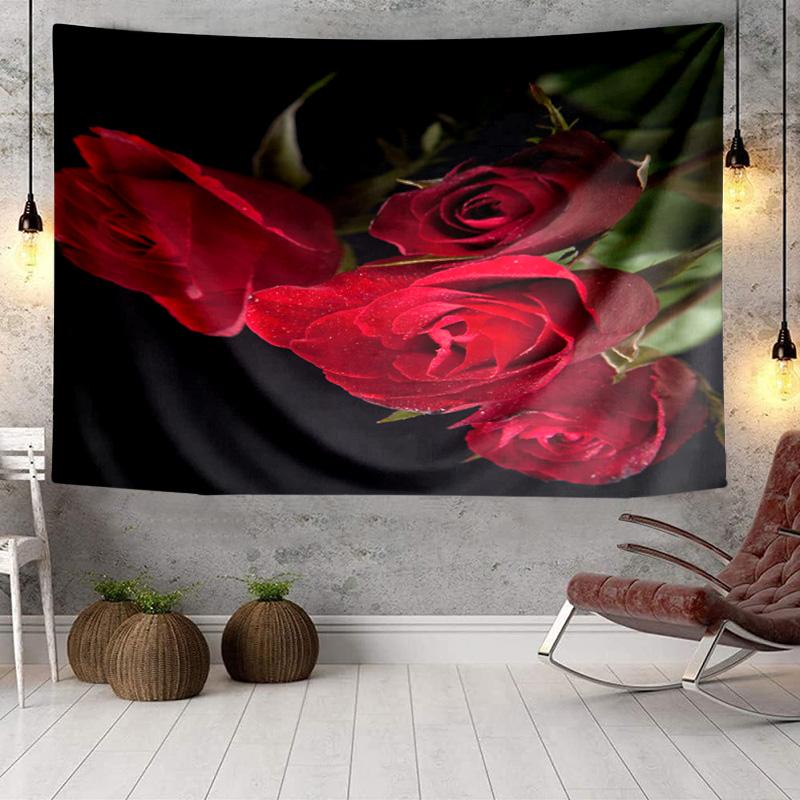 Gothic Rose Artwork Tapestry Room Decoration Wall Hanging for Living Room Bedroom, dormitory, Birthday and Christmas gifts