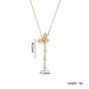 High Grade Butterfly Zircon Tassel Pendant Necklace Stainless Steel Fashion Geometric Choker Jewelry Party Gifts For Women Girls