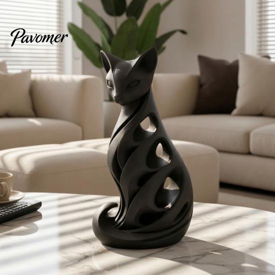 Декоративные ornaments из смолы, Спиральная статуэтка кота, Креативная витая статуя, Художественные современные украшения для интерьера, Настольный декор для дома