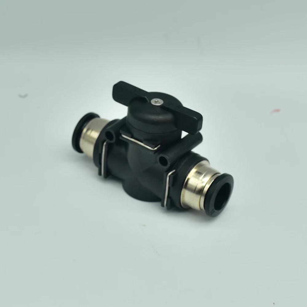 BUC Black 4mm 6mm 8mm 10mm 12mm Pneumatic Push-In Quick Joint Fittings Manual Ball Valve Hand Turn Switch Connector