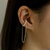 Pierced Pearl Drop Chain Ear Cuff Bracelet Women's Accessories
