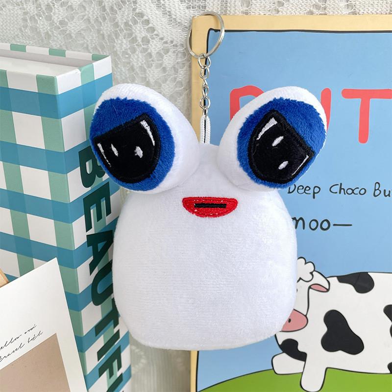 Cute Big-eyed Alien Plush Keychain Adorable Novelty Stuffed Toy For Bags Or Keys