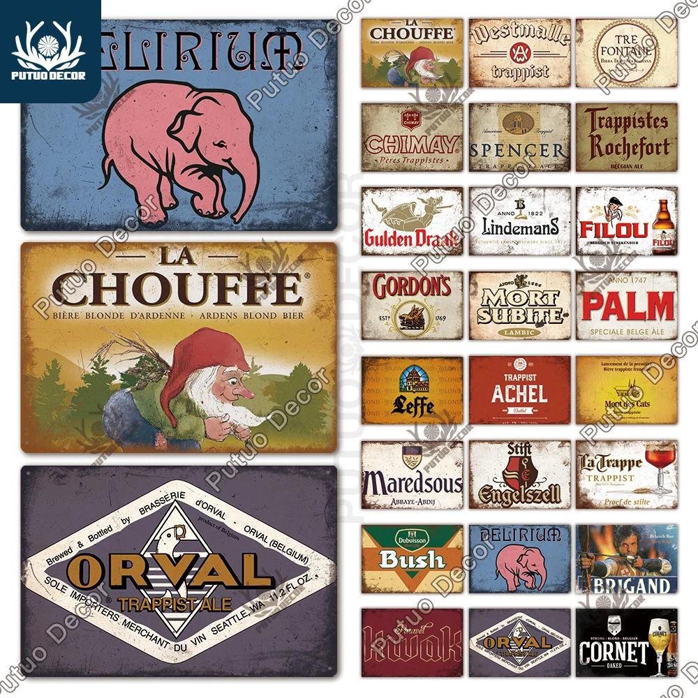 Putuo Декор Бельгия Пивная табличка металлическая винтажная жестяная вывеска металлическая вывеска декоративная табличка Настенный декор паб-бар человек пещера клуб украшение