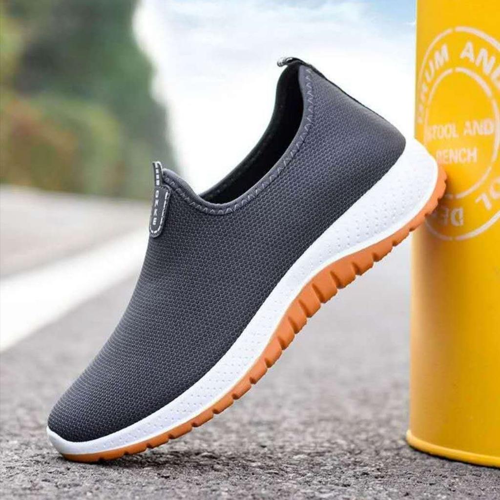 Мужская повседневная обувь, новая модная дышащая эластичная парусиновая обувь, удобные прогулочные туфли на плоской подошве, кроссовки