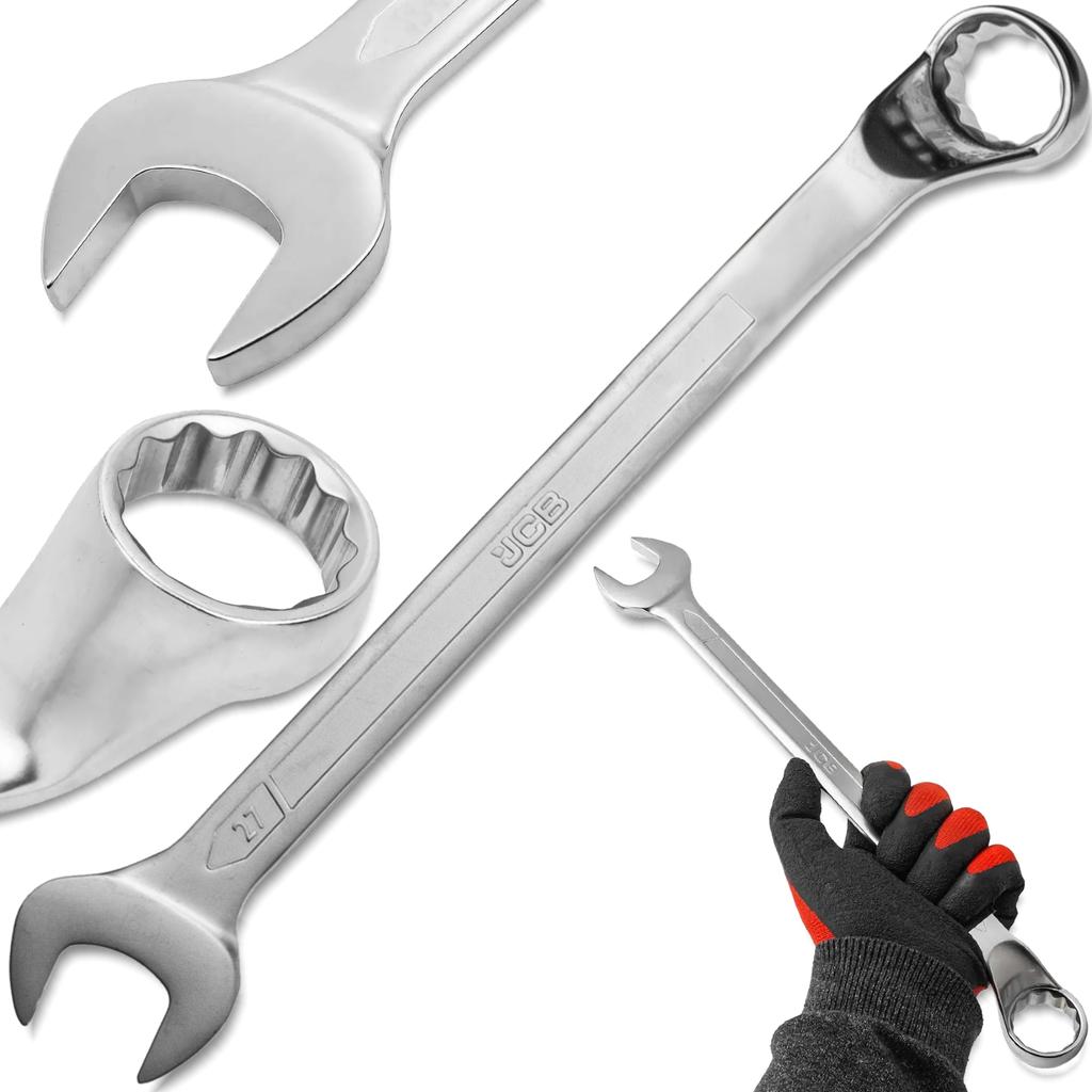 JCB 75 degree angled open end wrench 27mm CR-V steel double ended