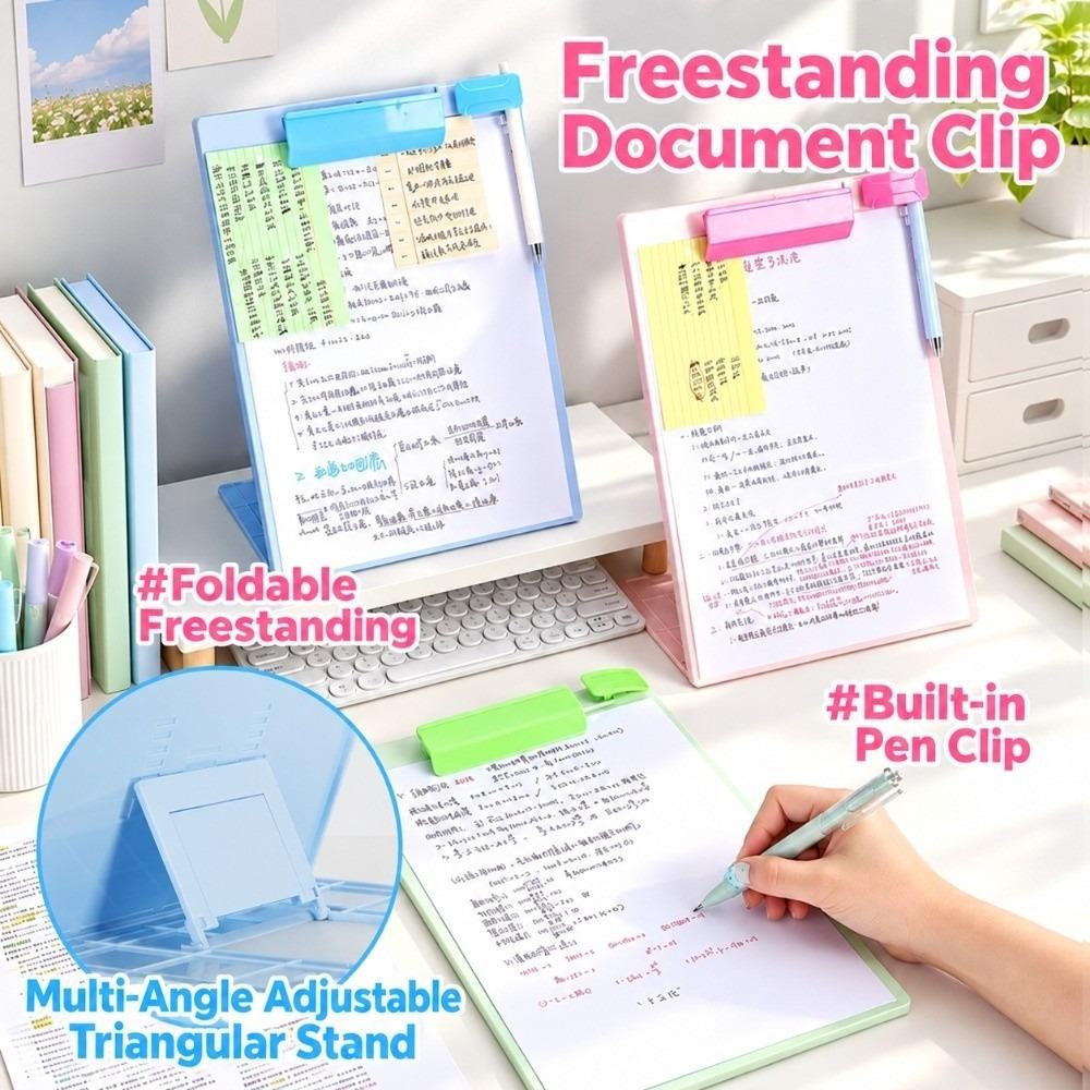1Pc A4 Standing Clipboard Adjustable Stand Document Holder Lightweight A4 Clip Board  Students