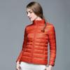 Women Autumn Winter Stand Collar Long Sleeve Solid Color Short Slim Lightweight Down Jacket S-6XL