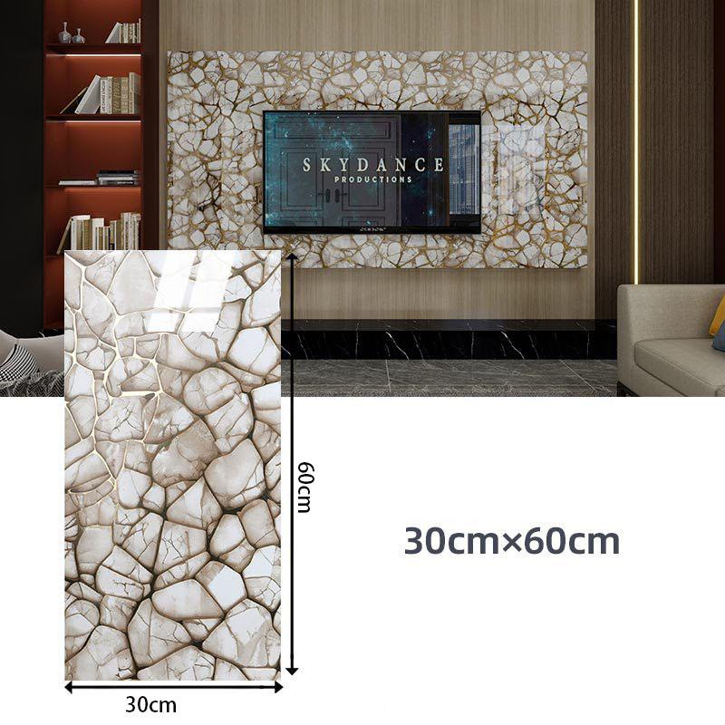 60*30 см Утолщенная самоклеящаяся плитка с золотой фольгой, Обои под фальшивую керамическую плитку, Водонепроницаемый стикер на стену, Декор для кухни и гостиной