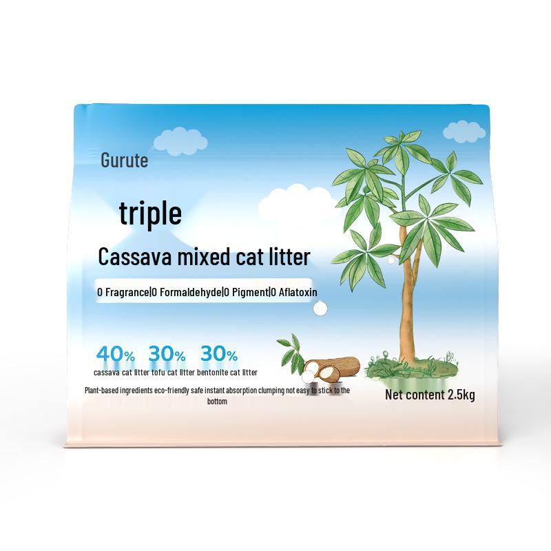 Бентонитовый дезодорирующий кошачий наполнитель, мало пыли, 40 цзинь, большой мешок, минеральный песок, 20 цзинь
