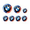 7-piece set is suitable for BMW Group's front and rear logo 82/74mm 45mm steering wheel 56/68mm hubcap replacement badge. GU1